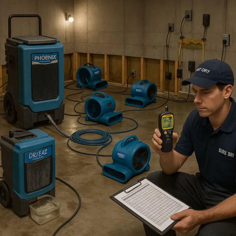 Structural Drying and Dehumidification process in Lucedale, MS
